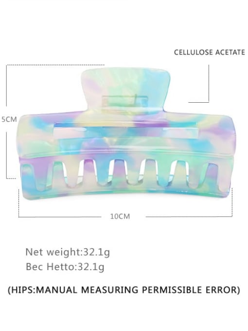 BUENA Cellulose Acetate Minimalist Geometric Multi Color Jaw Hair Claw 1