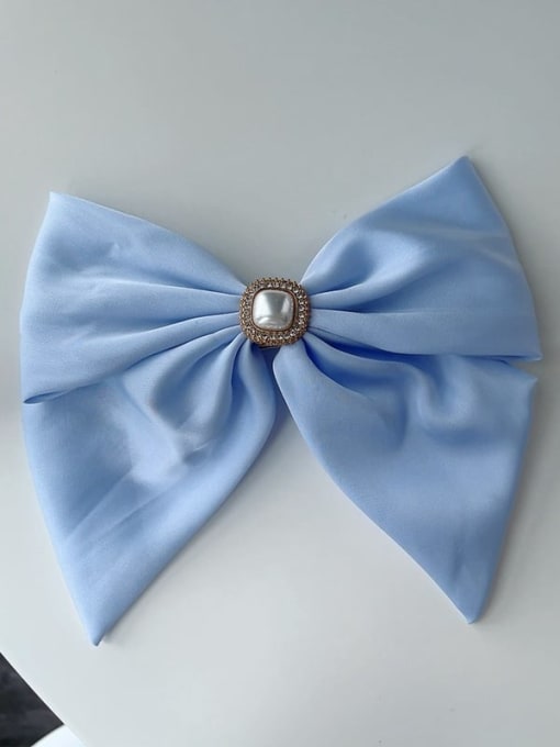 blue Trend satin pearl bow Hair Barrette/Multi-Color Optional
