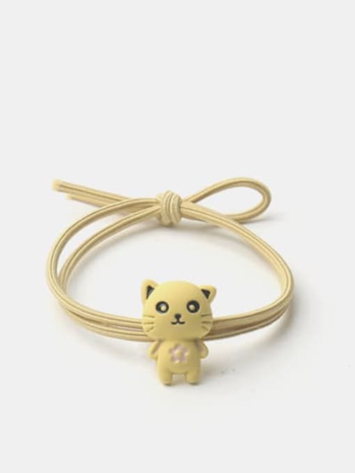 JoChic Alloy Cute Cat  Yellow Hair Rope