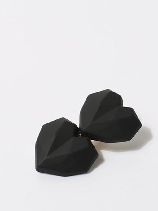 Black Double Heart 42mm22mm Plastic Cute Heart Hair Barrette