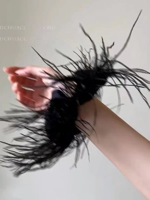 black swan Satin Vintage Feather Hair Barrette/Multi-color optional