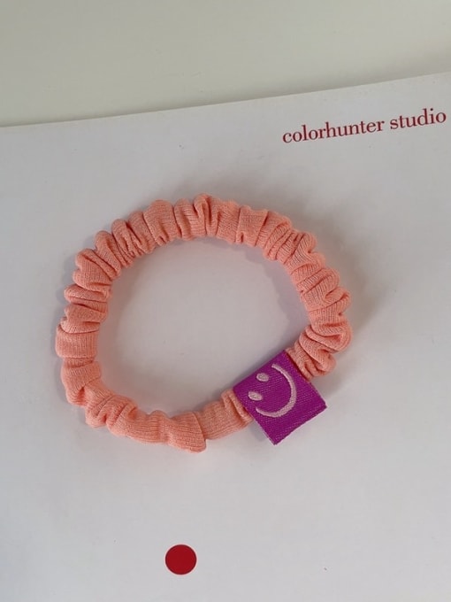 Cream orange Minimalist Elastic rope folds smiley Hair Barrette/Multi-Color Optional