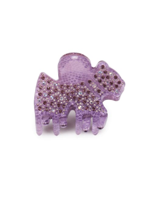 purple Acrylic Cute Horse Alloy Rhinestone Jaw Hair Claw