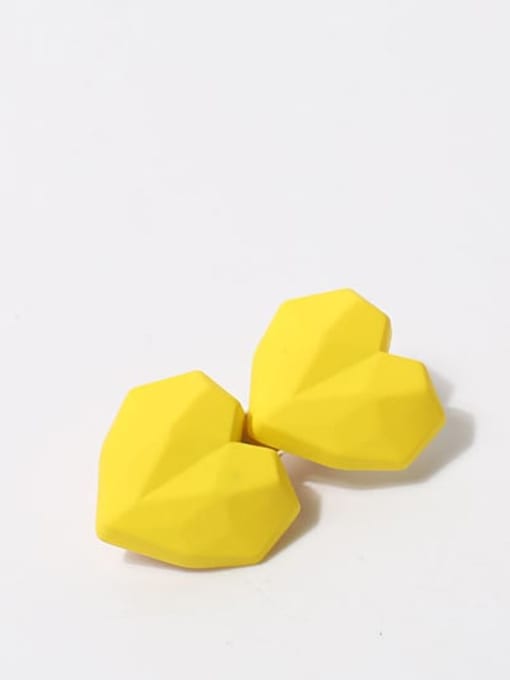 Yellow Double Heart 42mm22mm Plastic Cute Heart Hair Barrette