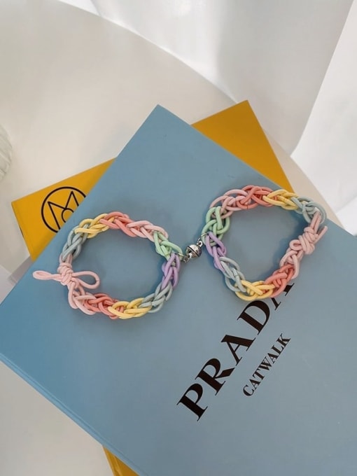 Color pair Cute Elastic rope Weave dual bracelet/ Hair Rope /Multi-Color Optional