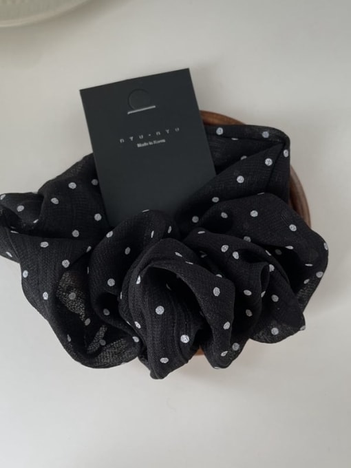 black Fabric Minimalist Multi Color  Floral Scrunchies Barrette