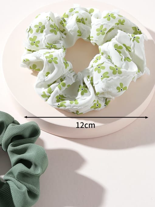 YMING Trend Fabric Gentle embroidery green forest type large intestine ring Hair Barrette/Multi-Color Optional 3