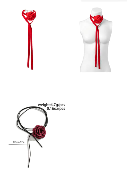 JoChic Velvet Flower Minimalist Choker Necklace 3