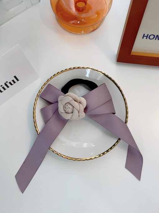 purple Minimalist ribbon camellia bow Hair Barrette/Multi-Color Optional