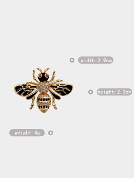XIXI Brass Enamel Trend  Bee Brooch 4