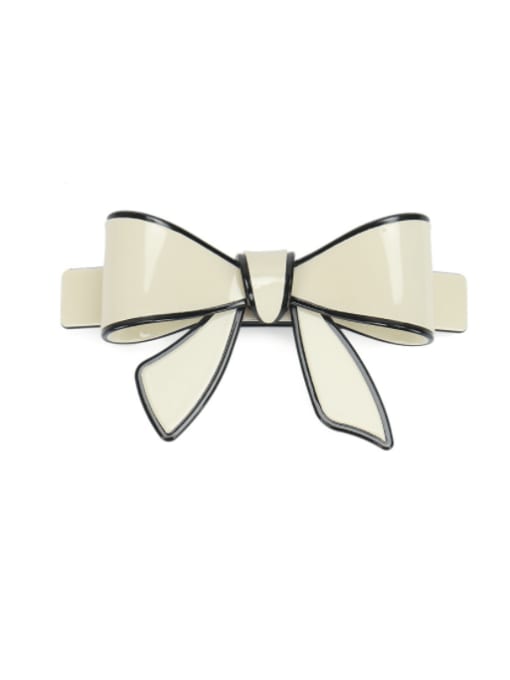 Rice white Cellulose Acetate Minimalist Butterfly Hair Barrette