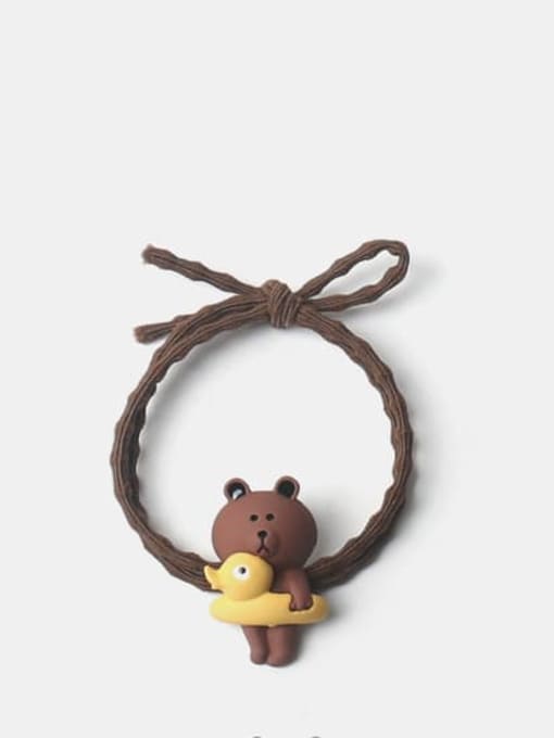 JoChic Alloy Cute Little Bear And His Duck Swimming Circle  Hair Rope 0