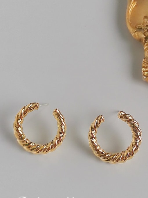 HYACINTH Copper Alloy Gold Geometric Minimalist Hoop Trend Korean Fashion Earring 0