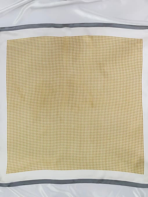 yellow Women Spring Polyester Plaid 70*70cm Square Scarf