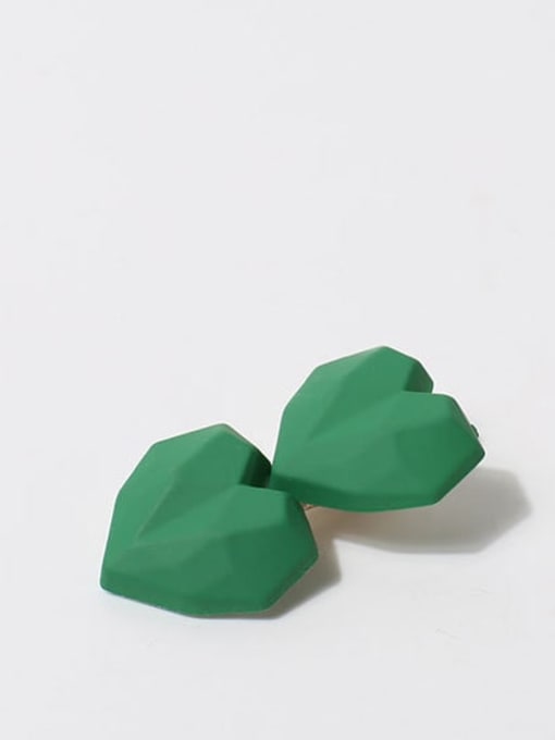 Green Double Heart 42mm22mm Plastic Cute Heart Hair Barrette