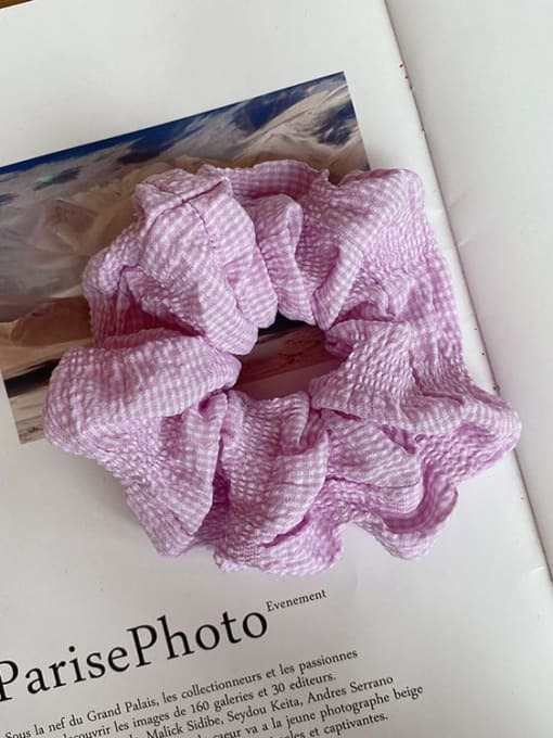 purple Minimalist Cotton pleated plaid Hair Barrette/Multi-Color Optional