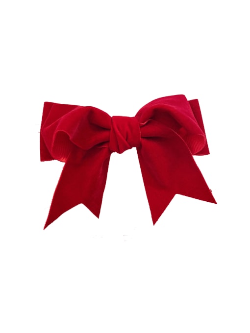 480 Red Swallowtail Short Float Large Velvet Trend Bowknot Zinc Alloy Hair Barrette