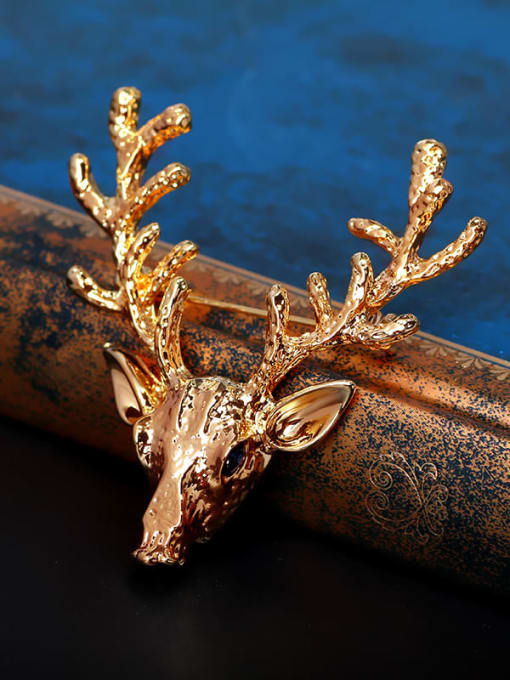 6826 2 69 rose gold Alloy Deer Hand Vintage Brooch