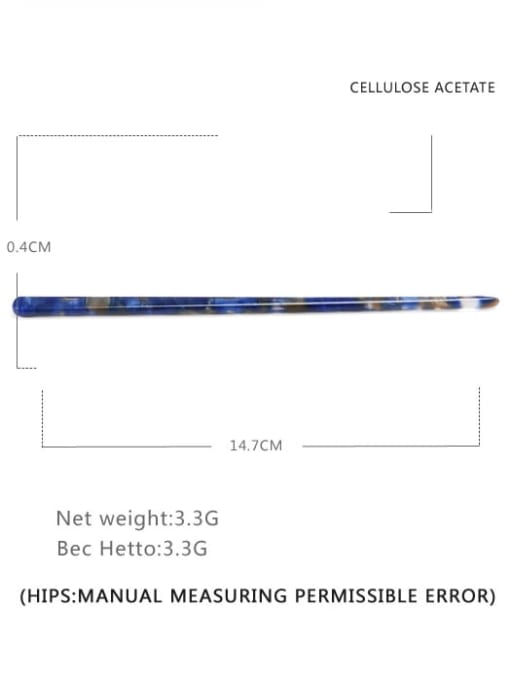 navy blue Cellulose Acetate Minimalist Multi Color Hair Stick