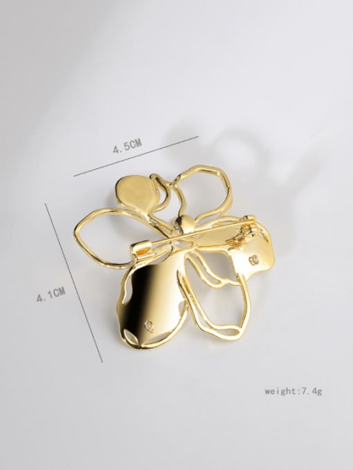 XIXI Brass Imitation Pearl Shell Flower Trend Brooch 2