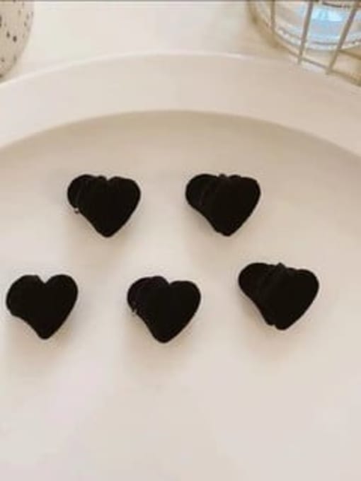 Five black velvet hearts Acrylic Cute Simple and cute bangs clip frosted Jaw Hair Claw