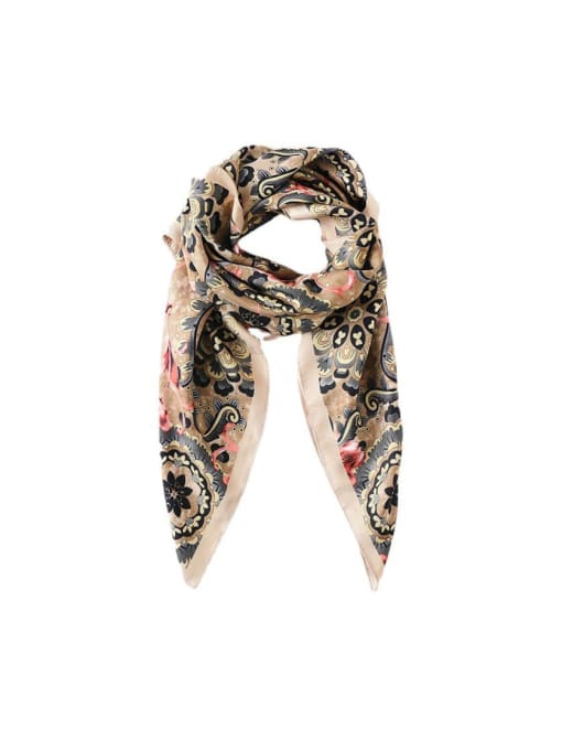 Silk Story Women Spring Polyester Floral 90*90cm Square Scarf