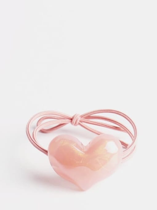 Pink Plastic  Heart Resin Multi Color Hair Rope