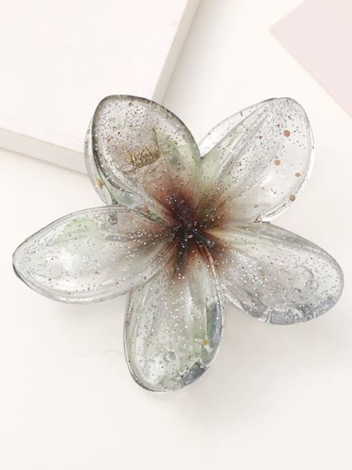 Transparent black Acrylic Hair Barrette flower within 8 colors