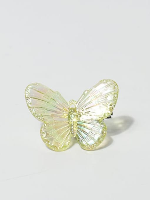 Yellow transparent butterfly 30x40mm Plastic Cute Butterfly Hair Barrette/Multi-color optional