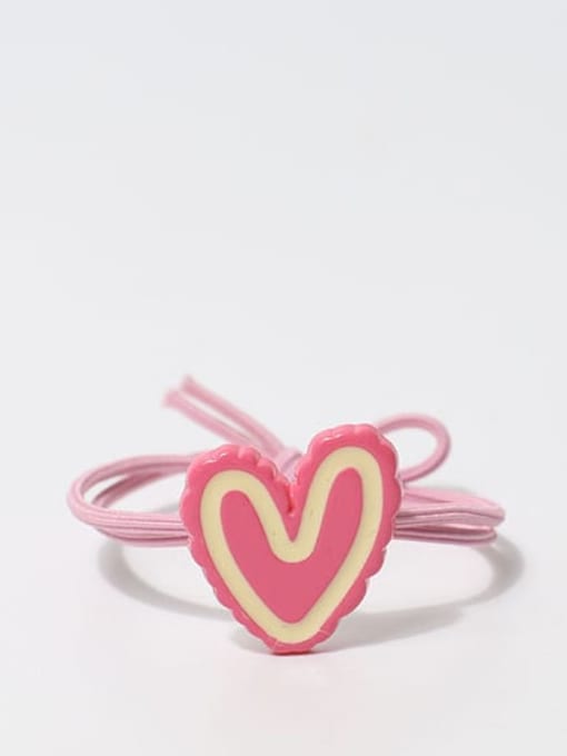 Love with Rose Pink Edges Plastic Cute Heart Hair Rope