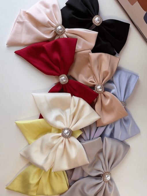 COCOS Trend satin pearl bow Hair Barrette/Multi-Color Optional 1