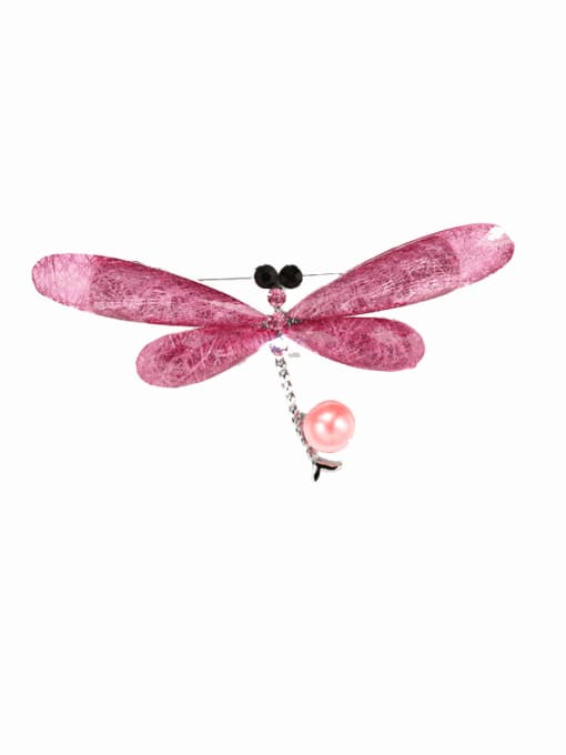 X1168 3 54 rose pink shellfish beads Alloy Resin Dragonfly Minimalist Brooch