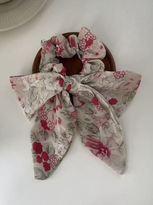 Apricot bow Fabric Minimalist Floral Bowknot Scrunchies Barrette