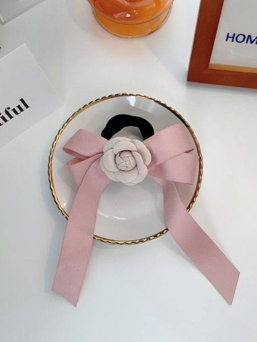 Pink Minimalist ribbon camellia bow Hair Barrette/Multi-Color Optional