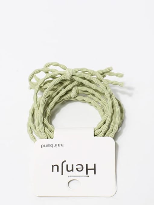 Green 5-bar card Elastic rope Minimalist Hair Rope