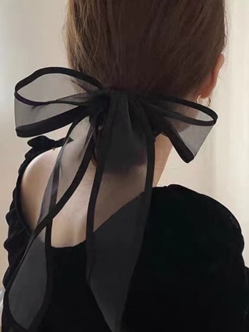 COCOS Trend Yarn Black yarn bow ribbon Hair Barrette 1