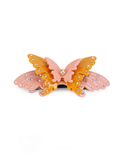 BUENA Cellulose Acetate Minimalist Butterfly Alloy Imitation Pearl Multi Color Hair Barrette 1