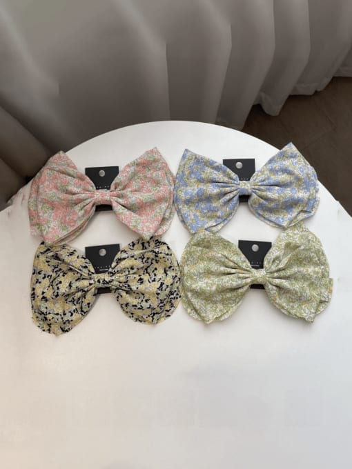 COCOS Fabric Minimalist Floral Double  Bowknot Hair Barrette 1