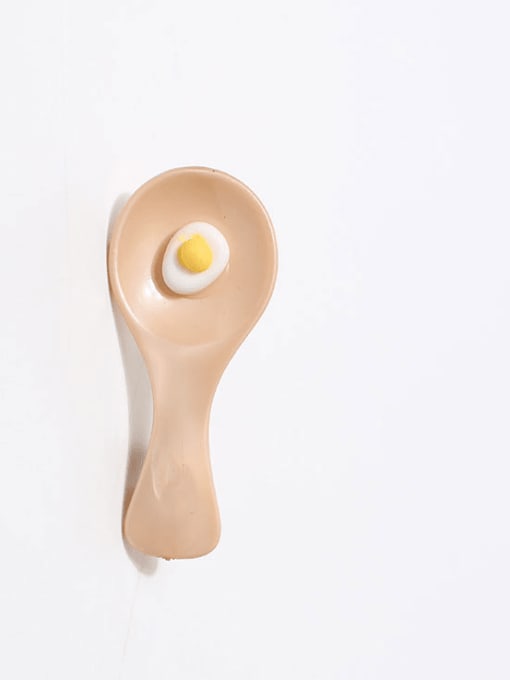 Apricot spoon hairpin 28x64mm Cute Geometric Simulation spoon poached egg cartoon Hair Barrette