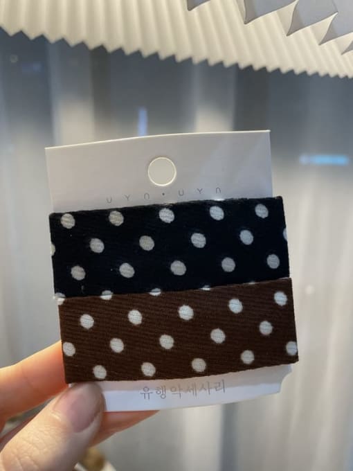 Black + coffee Vintage Fabric polka dots Hair Barrette/Multi-Color Optional