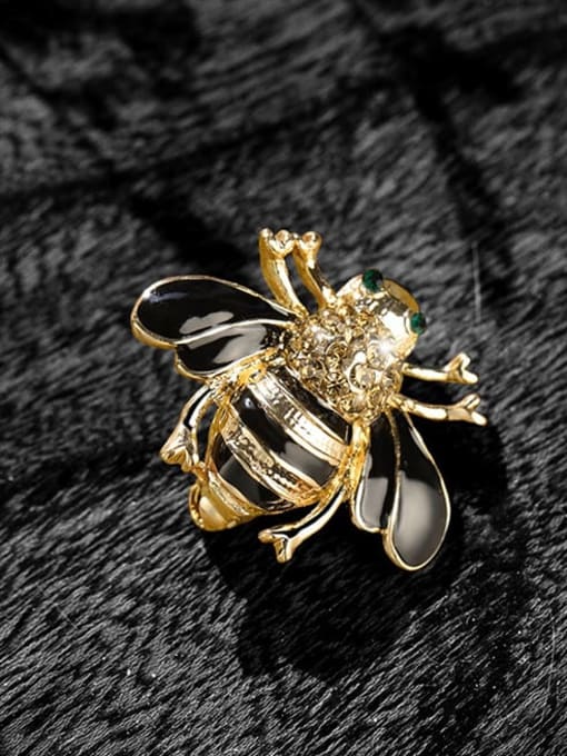 XIXI Alloy Rhinestone Enamel Bee Cute Animal Brooch 2