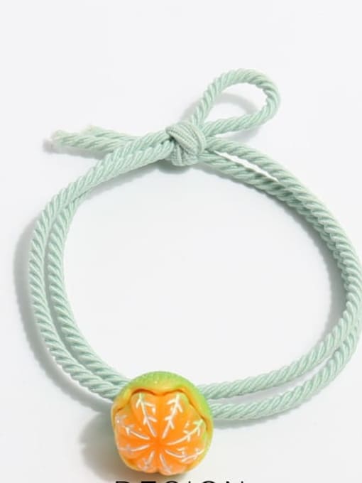 Peeled Orange Green Hair Rope 5.5x5.5cm Plastic Cute Friut Hair Rope