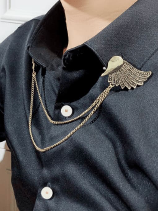 XIXI Alloy Angel Wings Vintage Tassel Brooch 1