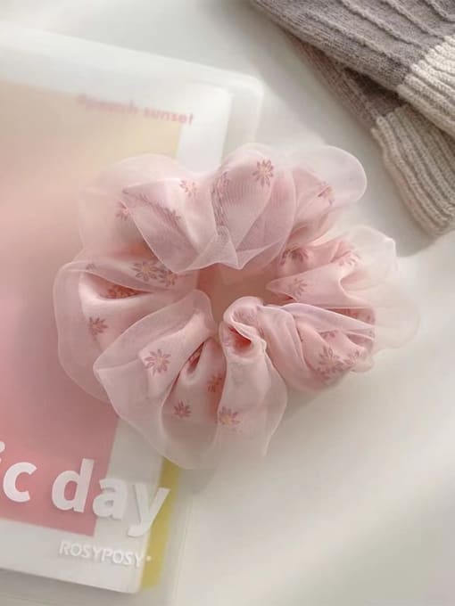 Large pink Yarn Vintage double layer Flower Hair Barrette/Multi-color optional