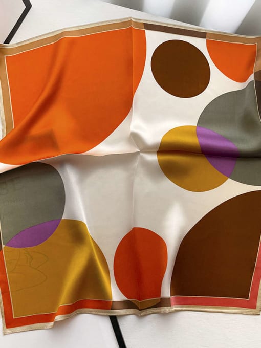 orange 100% Silk+Polka dot+53*53cm small square Silk scarf/Multi-color optional