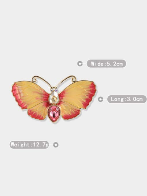 XIXI Alloy Cubic Zirconia Enamel Butterfly Trend Brooch 2