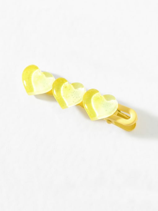 R457 1 2 Cute Acrylic Candy Color Gradient Heart Hair Clip/Multi-Color Optional