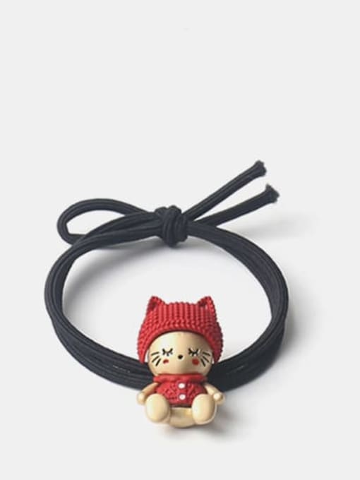 Red cat black rope Alloy Cute Icon  Hair Rope