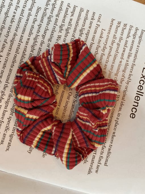 Brick red Vintage Knit pinstripes Hair Barrette/Multi-Color Optional