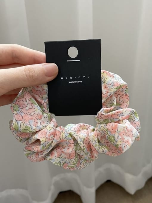 Pink Floral large intestine hair circle Fabric Vintage Flower floral bow Hair Barrette